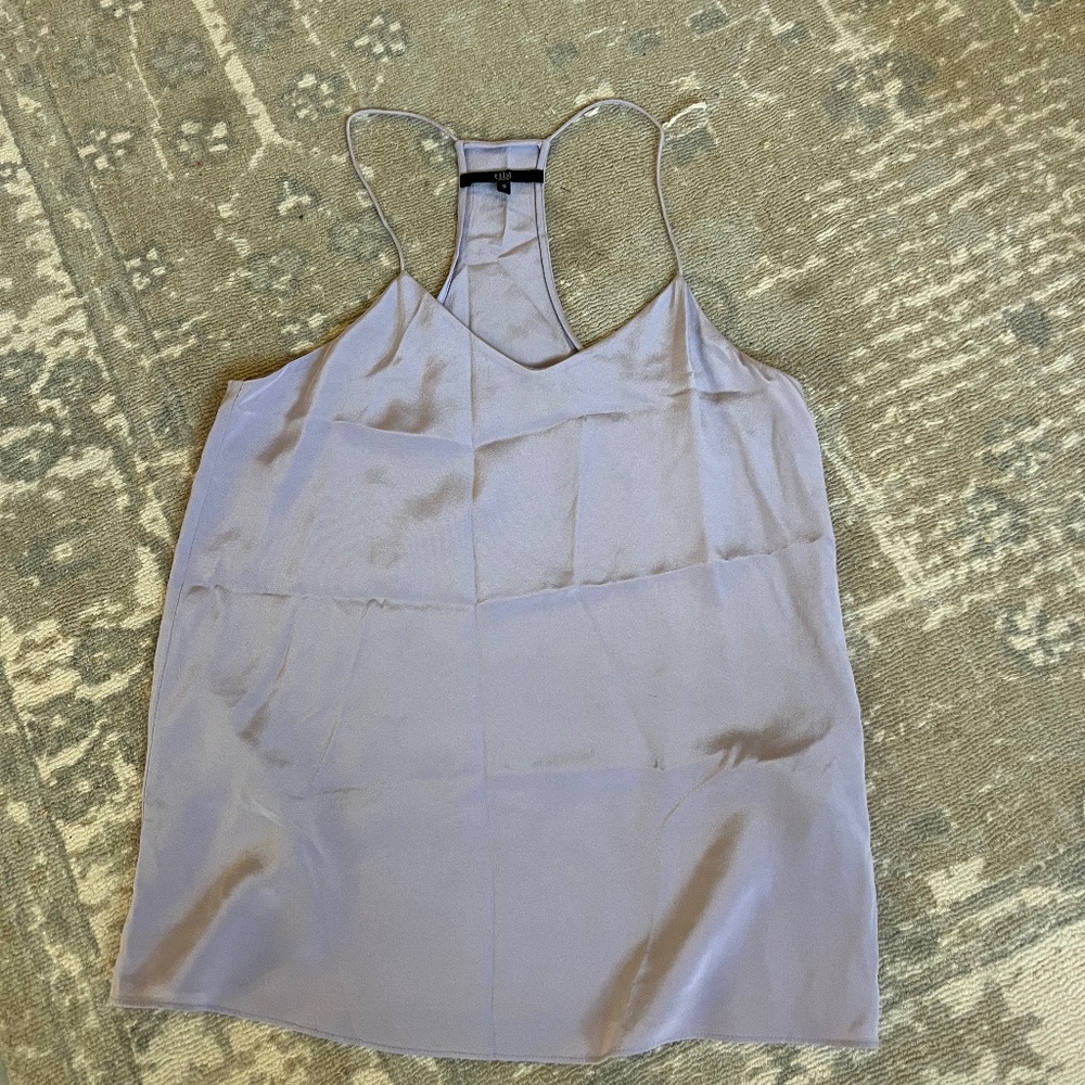 Tibi racer back silk tank